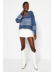 Trendyol Kardigan w kolorze granatowo-białym rozmiar: M. Białe kardigany damskie Trendyol, m, bez wzorów. Za 86.99 zł.