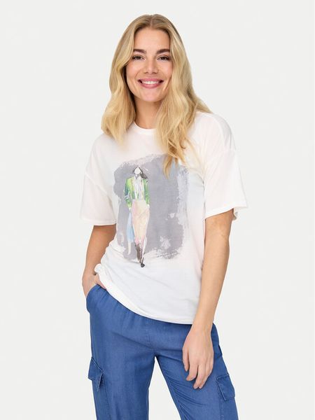 ONLY T-Shirt Melina 15342876 Biały Regular Fit. Białe t-shirty damskie Only, s, bez wzorów, z syntetyku, bez kołnierzyka. Za 69.99 zł.