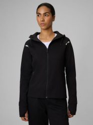 4F Bluza dresowa slim z kapturem damska - czarna XL. Czarne kardigany damskie 4F, xl, bez wzorów, z dresówki. Za 199.99 zł.