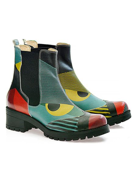 Goby Sztyblety w kolorze niebieskim ze wzorem rozmiar: 40. Niebieskie botki damskie Goby, z materiału, bez zapięcia. Za 260.99 zł.