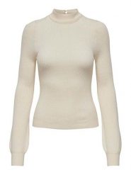 ONLY Sweter w kolorze beżowym rozmiar: L. Brązowe swetry klasyczne damskie Only, l, prążkowane, bez kołnierzyka. Za 65.85 zł.