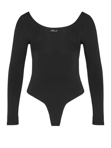 KARL LAGERFELD Body A4W47021 Czarny Slim Fit. Czarne body i gorsety KARL LAGERFELD, bez wzorów, z wiskozy. Za 299.99 zł.