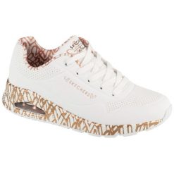 Buty sportowe Sneakersy damskie, Uno-Loving Love. Białe obuwie sportowe casual damskie Skechers, trekkingowe. Za 379.99 zł.