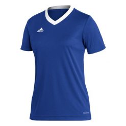 Koszulka piłkarska damska Adidas Entrada 22 Jersey. Niebieskie koszulki damskie Adidas, s, bez wzorów, z jersey, bez kołnierzyka, bez ramiączek. Za 65.98 zł.