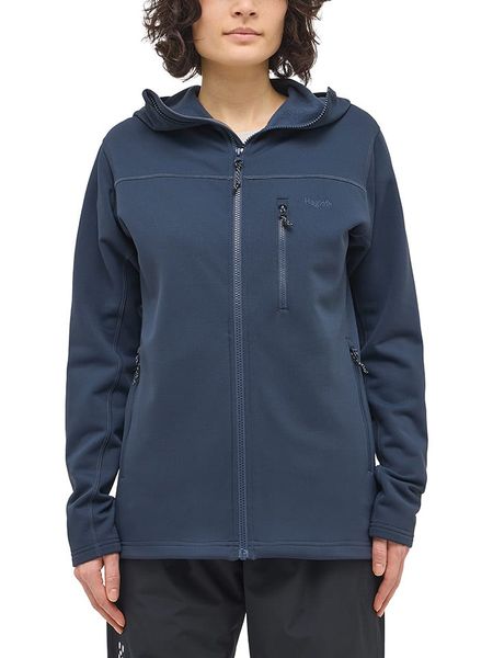Haglöfs Kurtka polarowa "Rosson Mid Hood" w kolorze granatowym rozmiar: M. Niebieskie kurtki damskie Haglöfs, m, bez wzorów, z polaru, bez kaptura. Za 375.96 zł.