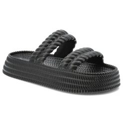 Czarne Klapki S.Barski Stylowe Obuwie Damskie. Czarne klapki damskie S.BARSKI, bez wzorów, bez obcasa, bez zapięcia. Za 79.99 zł.
