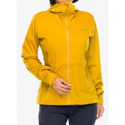 Kurtka z membraną damska Rab Kinetic 2.0 Jacket. Żółte kurtki damskie RAB, bez wzorów, bez kaptura. Za 748.99 zł.