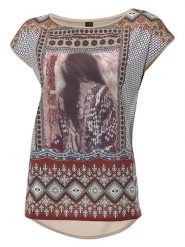 Heine Koszulka w kolorze beżowo-brązowym rozmiar: 42. Brązowe koszulki damskie Heine, bez wzorów, bez kołnierzyka, bez ramiączek. Za 65.38 zł.