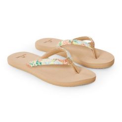 Japonki damskie Rip Curl Freedom Bloom Open Toe. Brązowe klapki damskie RIPCURL, bez wzorów, z otwartym noskiem, bez obcasa, bez zapięcia. Za 99.99 zł.