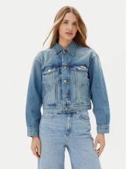 Calvin Klein Kurtka jeansowa LV047B075G Niebieski Regular Fit. Niebieskie kurtki damskie Calvin Klein, xxl, bez wzorów, z bawełny, bez kaptura. Za 489.99 zł.