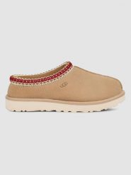 UGG Skórzane kapcie "Tasman" w kolorze beżowym rozmiar: 38. Brązowe kapcie damskie Ugg, z wełny. Za 461.21 zł.