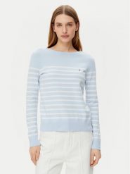 Tommy Hilfiger Sweter WW0WW40099 Błękitny Regular Fit. Niebieskie swetry klasyczne damskie Tommy Hilfiger, m, z syntetyku, bez kołnierzyka. Za 299.99 zł.