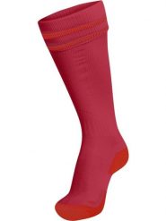 Skarpetki Hummel Element Football. Czerwone skarpetki damskie Hummel, bez wzorów, z materiału. Za 83.50 zł.