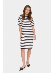 SAINT TROPEZ Sukienka w kolorze biało-czarnym rozmiar: M. Białe sukienki damskie Saint Tropez, bez wzorów, z wiskozy, klasyczne, bez ramiączek. Za 126.99 zł.