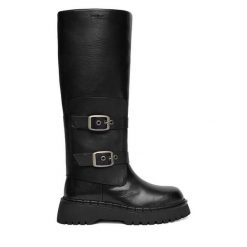 Kozaki G-Star. Czarne kozaki damskie G-Star, bez obcasa, na płaskiej podeszwie, bez zapięcia. Za 559.99 zł.