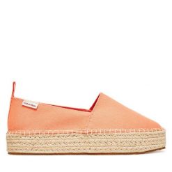 Espadryle Calvin Klein Jeans. Brązowe espadryle damskie Calvin Klein Jeans, bez wzorów, z jeansu, bez obcasa. Za 219.99 zł.