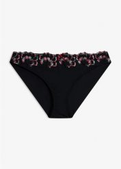 Figi z bezszwowym tyłem. Czarne figi bonprix, bez wzorów. Za 37.99 zł.