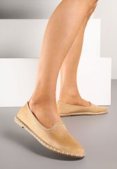Ciemnobeżowe Espadryle Balerinki z Przeszyciami Firalissea. Brązowe espadryle damskie Renee, bez wzorów, bez obcasa, na obcasie. Za 49.99 zł.