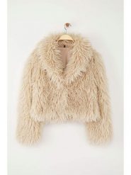 Trendyol Kurtka pluszowa w kolorze beżowym rozmiar: S. Brązowe kurtki damskie Trendyol, s, bez wzorów, bez kaptura. Za 201.08 zł.