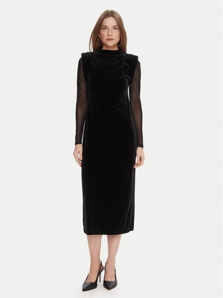 LOLA CASADEMUNT Sukienka koktajlowa LF2516007 Czarny Regular Fit. Czarne sukienki damskie LOLA CASADEMUNT, bez wzorów, z syntetyku, wizytowe, bez ramiączek. Za 879.99 zł.