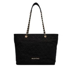 Torebka Valentino. Czarne shopper bag Valentino, bez wzorów, bez dodatków. Za 674.99 zł.