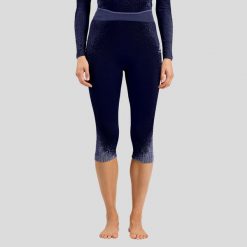 Spodnie Odlo BL BOTTOM 3/4 PERFORMANCE WARM BLACKCOMB. Niebieskie spodnie sportowe damskie ODLO, na zimę, m, bez wzorów, z elastanu, do biegania. Za 379.99 zł.