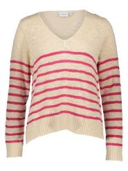 Vila Sweter w kolorze beżowo-różowym rozmiar: M. Brązowe swetry klasyczne damskie Vila, m, z bawełny, bez kołnierzyka. Za 88.64 zł.