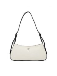 Calvin Klein Torebka Ck Canvas Small Shoulder Bag LV04F3347G Biały. Białe torebki klasyczne damskie Calvin Klein, z materiału, bez dodatków. Za 409.99 zł.