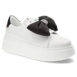Białe Sneakersy Chebello Modne Buty Damskie Z Kokardą. Białe obuwie sportowe damskie CheBello, na wiosnę, ze skóry, bez zapięcia. Za 549.00 zł.