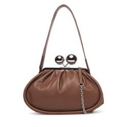 Torebka Weekend Max Mara. Brązowe torebki wieczorowe damskie Weekend Max Mara, bez wzorów, bez dodatków. Za 2,084.00 zł.