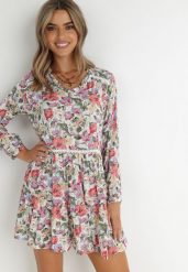 Biało-Różowa Sukienka Appitrite. Białe sukienki damskie Born2be, bez wzorów, z koronki, bez ramiączek. Za 89.99 zł.