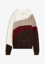 Sweter. Białe swetry klasyczne damskie bonprix, bez kołnierzyka. Za 129.99 zł.