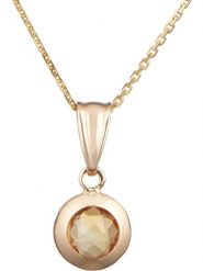 OR ÉCLAT Złoty naszyjnik "Citrine" z zawieszką - dł. 43 cm rozmiar: onesize. Pomarańczowe naszyjniki damskie Or Éclat, z cytrynem, złote. Za 521.99 zł.