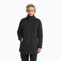 Bluza trekkingowa damska Jack Wolfskin High Curl Coat. Czarne bluzy damskie Jack Wolfskin, bez wzorów, bez kaptura. Za 429.99 zł.