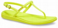 Japonki Dla Dorosłych Crocs Miami Thong Flip. Żółte klapki damskie Crocs, bez wzorów, z materiału, bez obcasa, bez zapięcia. Za 139.99 zł.