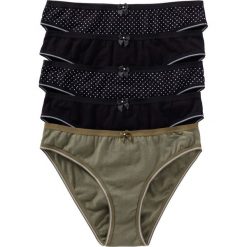 Figi (5 par) bonprix czarno-oliwkowy. Zielone figi bonprix. Za 49.95 zł.