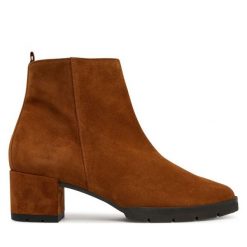 Botki HÖGL. Brązowe botki damskie Högl, bez obcasa, na słupku, bez zapięcia. Za 799.99 zł.