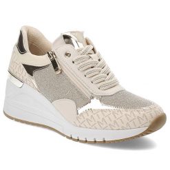 Beżowe Sneakersy Marco Tozzi Stylowe Obuwie Damskie Na Koturnie. Brązowe obuwie sportowe damskie Marco Tozzi, na wiosnę, bez zapięcia. Za 289.00 zł.