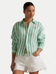 Polo Ralph Lauren Koszula 211935130007 Zielony Relaxed Fit. Zielone koszule damskie Polo Ralph Lauren, xl, bez wzorów, ze lnu, bez kołnierzyka, bez ramiączek. Za 539.99 zł.