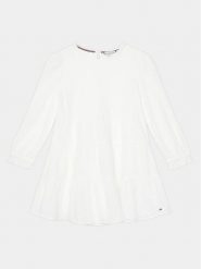 Tommy Hilfiger Sukienka codzienna Anglaise KG0KG07779 D Biały Regular Fit. Białe sukienki dziewczęce Tommy Hilfiger, bez wzorów, z bawełny, bez ramiączek, proste. Za 399.99 zł.
