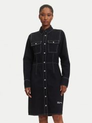 Karl Lagerfeld Jeans Sukienka jeansowa A3W13015 Granatowy Regular Fit. Niebieskie sukienki damskie Karl Lagerfeld Jeans, bez wzorów, z bawełny, bez ramiączek. Za 719.99 zł.