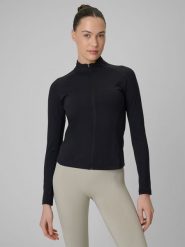 4F Bluza treningowa slim szybkoschnąca damska - czarna XL. Czarne bluzy damskie 4F, l, bez wzorów, bez kaptura. Za 179.99 zł.