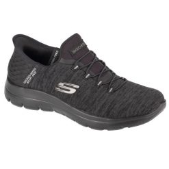 Buty sportowe Sneakersy damskie, Slip-Ins Summits - Dazzling Haze. Czarne obuwie sportowe casual damskie Skechers, trekkingowe. Za 299.99 zł.