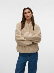 Vero Moda Kurtka przejściowa w kolorze beżowym rozmiar: XL. Brązowe kurtki damskie Vero Moda, xl, bez wzorów, bez kaptura. Za 158.10 zł.