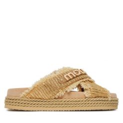 Klapki Mou. Brązowe klapki damskie Mou, bez wzorów, bez obcasa, bez zapięcia. Za 859.99 zł.