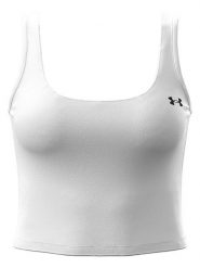 Under Armour Top sportowy w kolorze białym rozmiar: M. Białe koszulki sportowe damskie Under Armour, m, bez wzorów, bez ramiączek, outdoorowe. Za 77.99 zł.