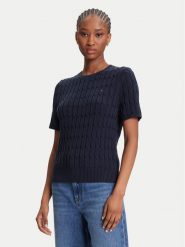 Tommy Hilfiger Sweter WW0WW45656 Granatowy Regular Fit. Niebieskie swetry klasyczne damskie Tommy Hilfiger, l, z bawełny, bez kołnierzyka. Za 359.99 zł.