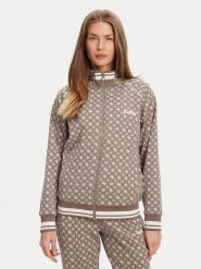 Guess Bluza V5YQ03 KB212 Brązowy Regular Fit. Brązowe bluzy damskie Guess, l, z aplikacjami, z syntetyku, bez kaptura. Za 329.99 zł.