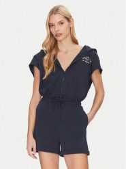 Guess Kombinezon V5GD03 KCS01 Granatowy Regular Fit. Niebieskie sukienki damskie Guess, z aplikacjami, z bawełny, bez ramiączek. Za 399.99 zł.