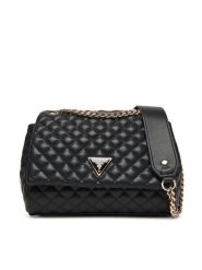 Guess Torebka Everlee HWQG86 79210 Czarny. Czarne torebki wieczorowe damskie Guess, z aplikacjami, ze skóry, bez dodatków. Za 449.99 zł.